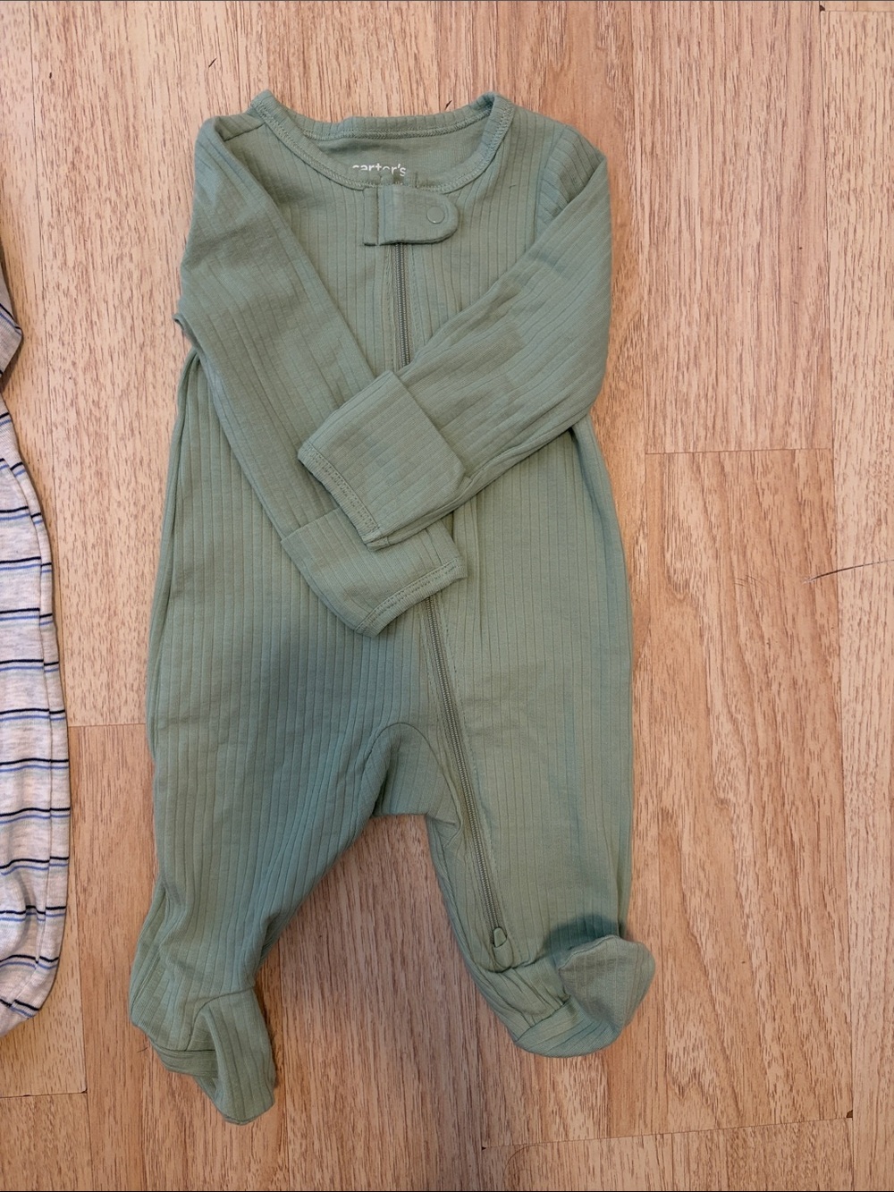 4 Carter's Ribbed Footed One-Pieces - Picture 4 of 6